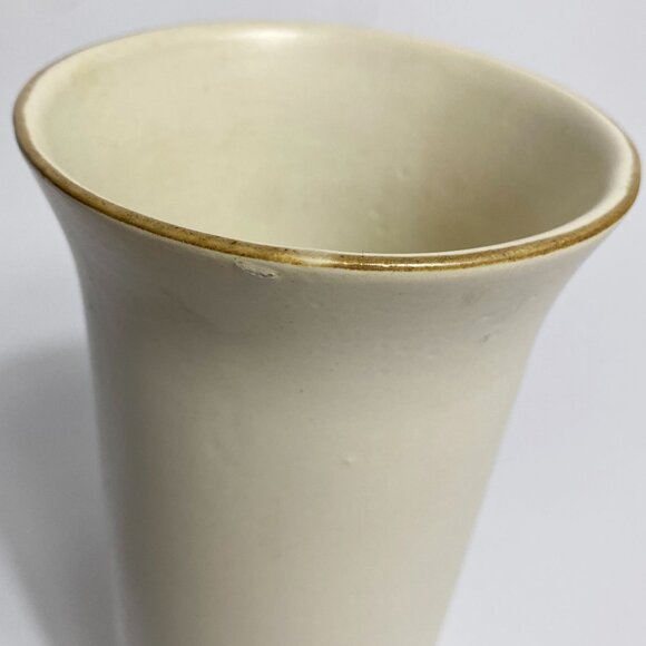 Vintage Mid Century Neutral Tones Vase with Wheat Motif and Modern Shape - Picture 6 of 8